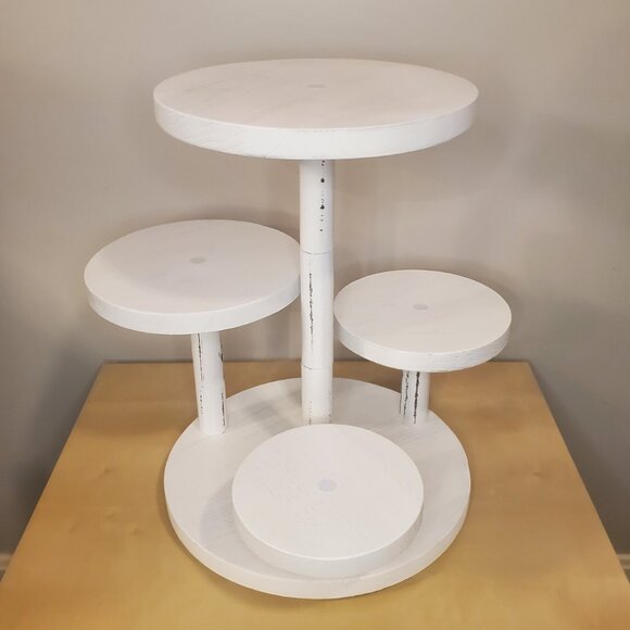 New - 24" Five Tier Cupcake/Dessert Display Stand in White Wood Finish - Picture 4 of 10